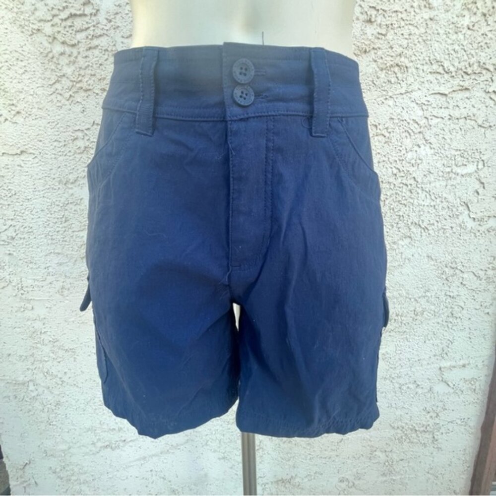 Eddie Bauer Navy Lightweight Summer Trail Stretch Mid Rise Cargo Pockets Shorts